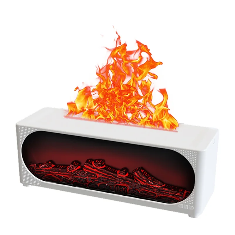 A45F-アロマセラピー模擬暖炉炎加湿器 Bluetooth オーディオと雰囲気ライト加湿器米国プラグ付き