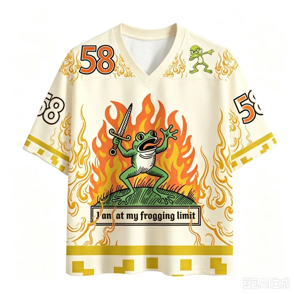 Pattern of A Frog Holding Sword Sport Quickdry Breath 3D Printed Men V-Neck T-Shirt Street Fashion Leisure Parent-child Clothing
