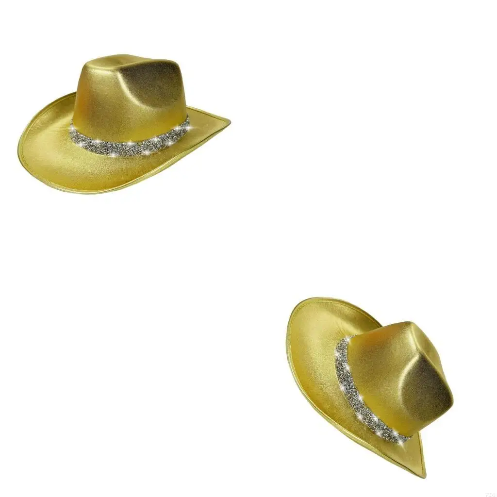 

72XE Bridal Panama Hat Jeweled Rhinestones for Women Bride Hat Sparkling Rhinestones Bridal Caps Photo Props