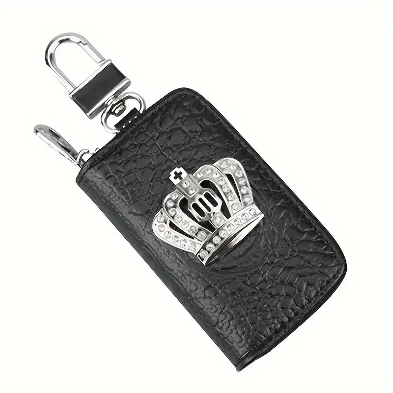 Creative Rhinestone Crystal Crown Car Key Case Durable Universal Key Case Storage Bag, Key Shell Cover Protective Cover