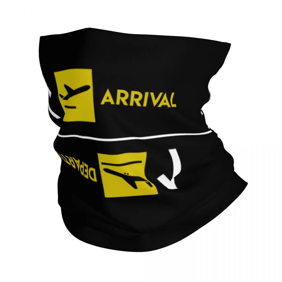 Aviation Departures Arrivals Bandana Neck Gaiter for Ski Hunting Women Men Wrap Scarf Aviator Pilot Gift Headband Warmer