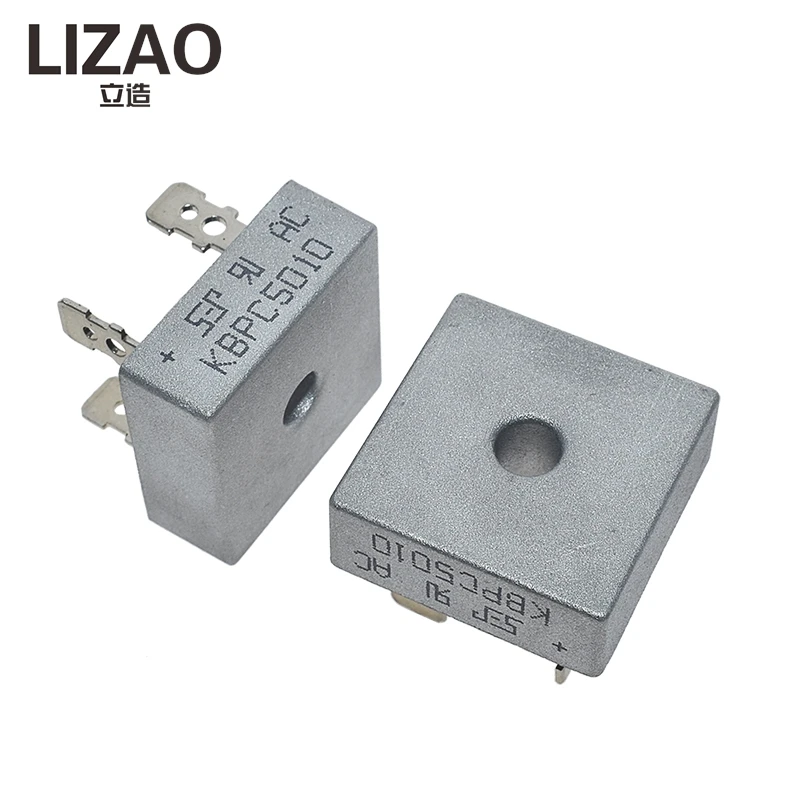 Rectificador de Puente LIZAO KBPC5010, Diodo Rectificador de Alta Potencia 50A 1000V, Módulo Rectificador de Onda Completa KBPC 5010 para Circuitos de Potencia