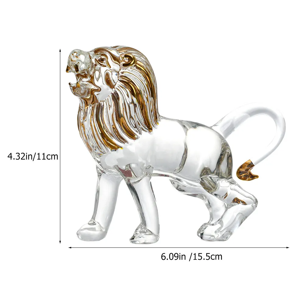Lion Statue Crystal For Home Office Desk Decor Chinese New Year Decor Handcrafted Ornament Shelf Tabletop Shape
