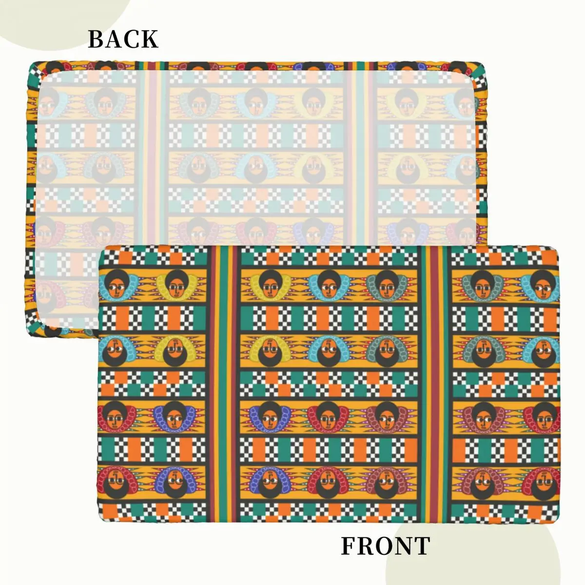 Custom Ethiopian Colourful Art Pattern Rectangular Tablecloth Oilproof 4FT Table Cloth Table Cover