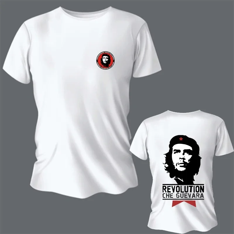 Men\'s Summer Che Guevara White T-shirt Independent Cool Strong and Unyielding Spirit T-shirt Hipster Fashion Streetwear Tees Top