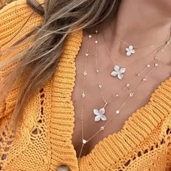 2025 Charming Three-dimensional Flower Dangle Necklace For Women Micro Paved Iced Out CZ Zircon Solid Flower Jewelry Set