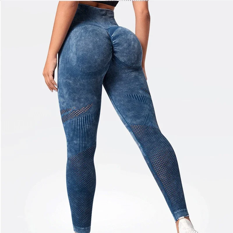 Leggings sem costura para mulheres, leggings de cintura alta, push up, sexy, magro, sem costura