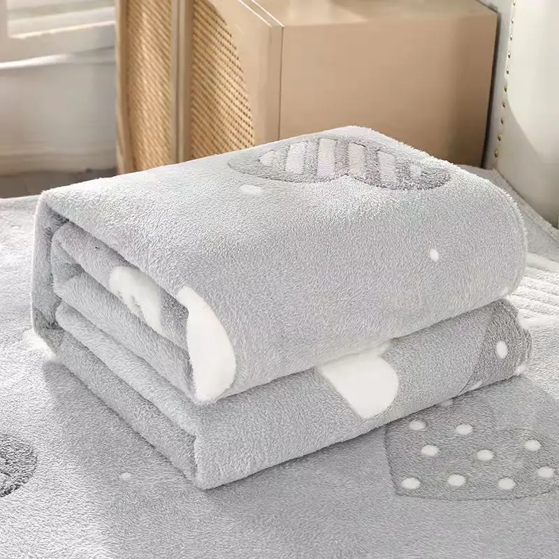 

Printed Snowflake Fleece Coral Fleece Milk Velvet Office Nap Blanket Cartoon Polyester Fiber 100% Soft Cozy Leisure Throw Bla...