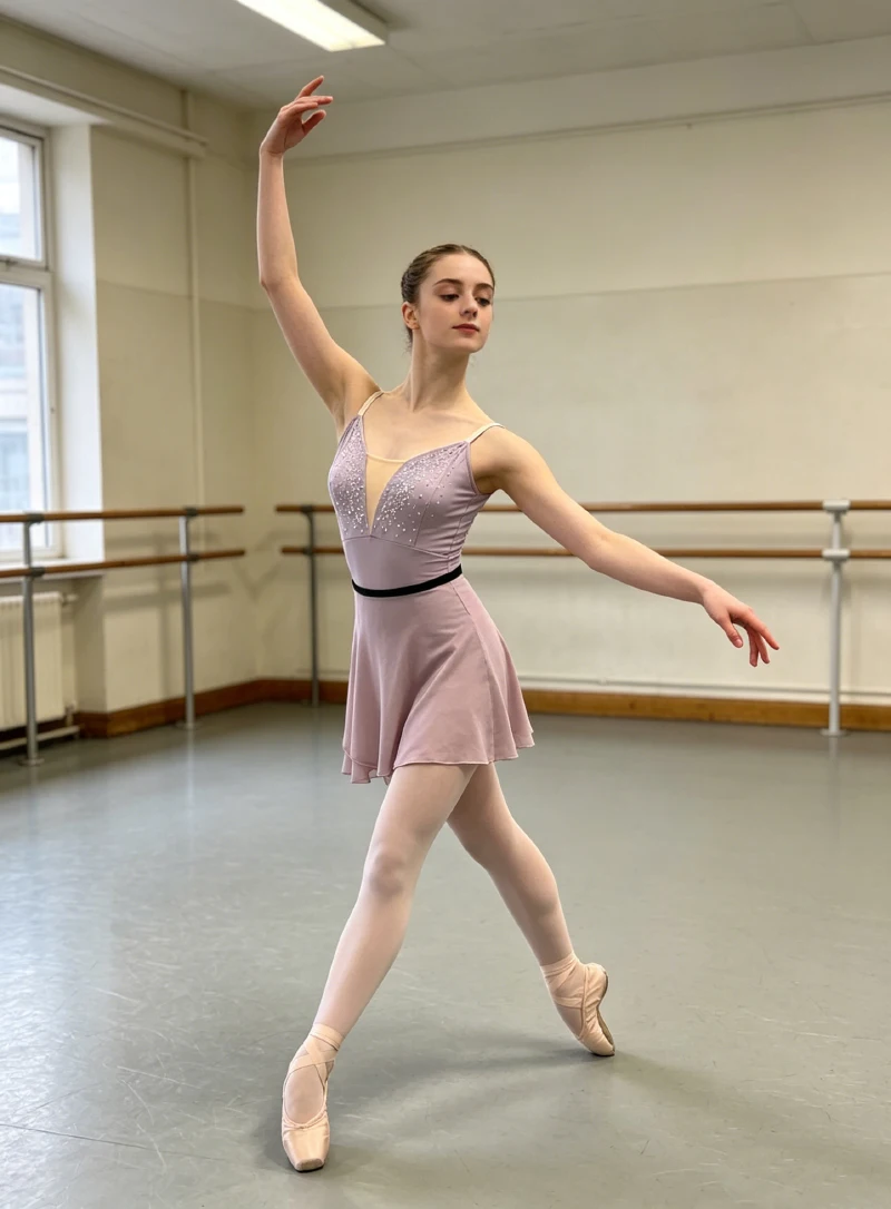 Damen Chiffon Ballettrock Kleiner Schürzen-Tutu Einfarbiger Übungs-Trikotrock Hochwertige Elegante Tanzkleidung für Erwachsene – Detail 9