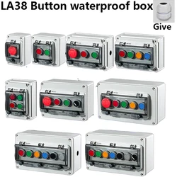 AC220V Outdoor Waterproof Button Control Switch Box Emergency Stop Start Indication Lamp Self Recovery Switch Junction Box