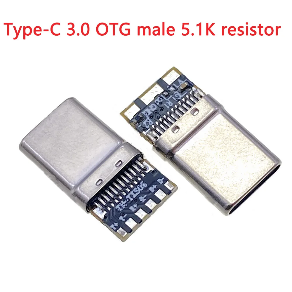Złącze żeńskie TYPE-C 14P 16P 24Pin z modułem kabla danych, szybka ładowarka USB z przewodem i złącze PCB z podwójnymi rezystorami CC1/CC2
