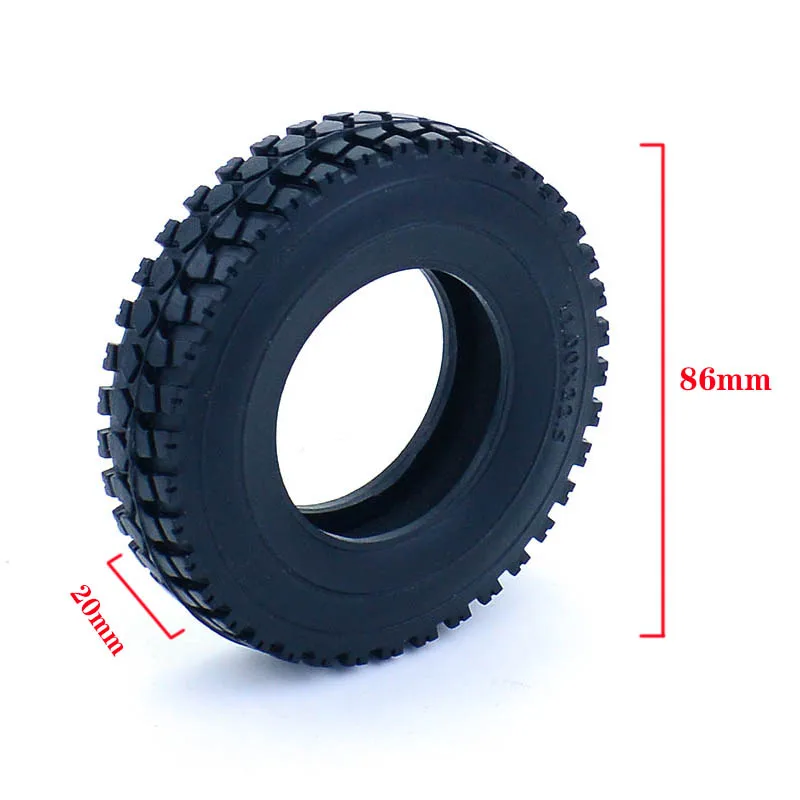 1 Pair 20mm Rubber Tire Tyre for 1/14 Tamiya RC Dump Truck SCANIA 770S R620 VOLVO BENZ Arocs MAN TGX LESU Car Accessories