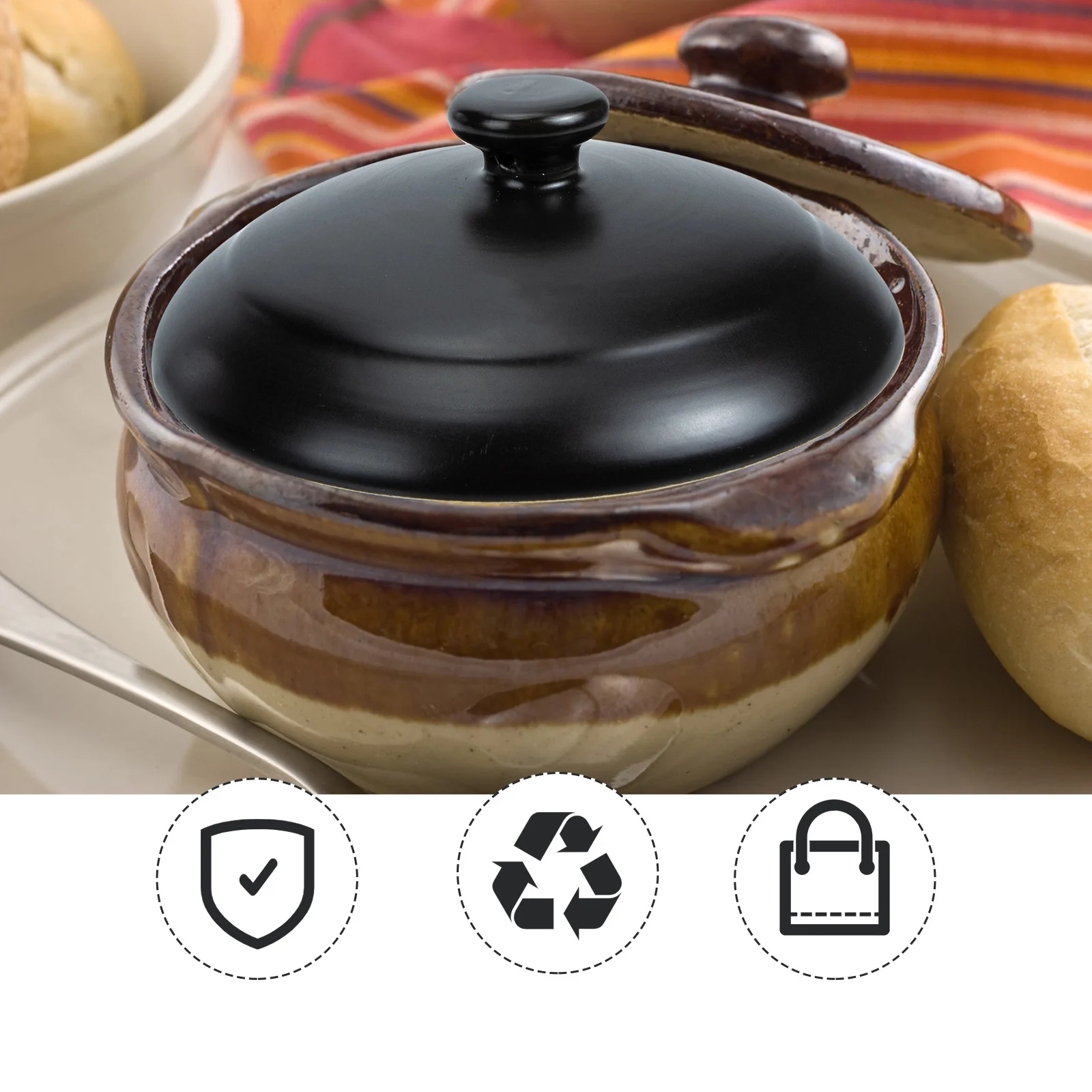 

Stew Pot Lid Ceramic Food Stewing Cover Reusable Soup Cooking Pan Top Easy Clean Household Kitchen Gadget Braised Chicken Pot