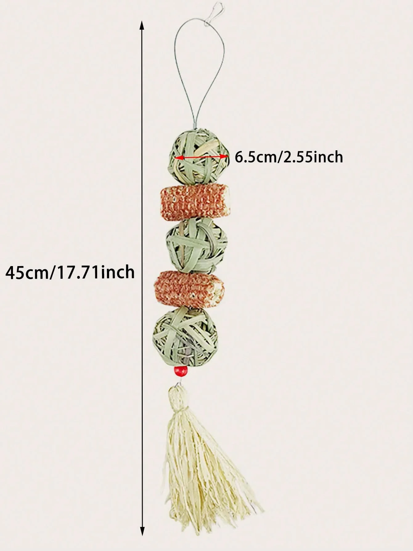 1PC-Pet rabbit grass woven ball hanging string rabbit grinding toy view 5