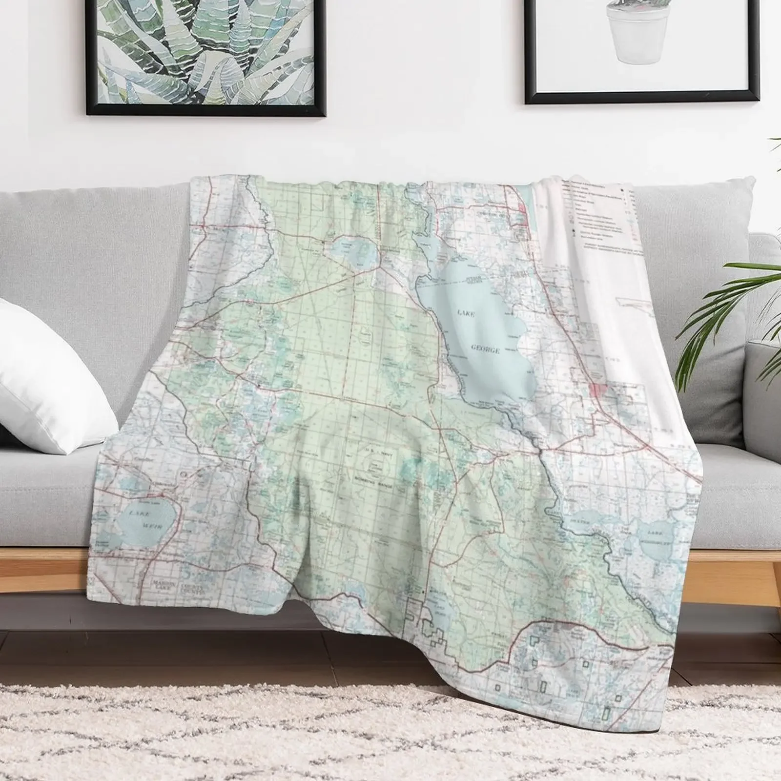Ocala National Forest Map (1971) Florida Woodland Reserve Atlas Throw Blanket Warm Comfortable Blanket Gift for Parents Friends