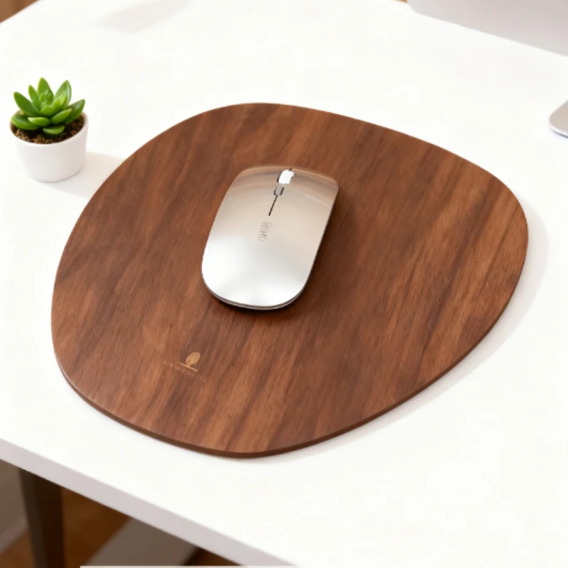 Wood Texture Creative Desk Pad, Thickened Wrist Rest Design, Smooth Surface Mouse Pad, Minimalist Style for Home Office