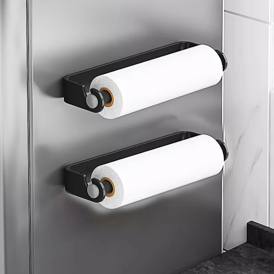 No Drilling Stainless Steel Paper Towel Holder Wall Mounted Kitchen Roll Dispenser Rustproof Self Adhesive Bathroom Towel Rack