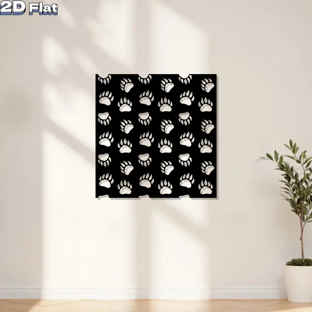 Modern Metal Paw Aluminum Wall Art 12x16 Inch Waterproof Durable Decor For Living Room Bedroom Entryway