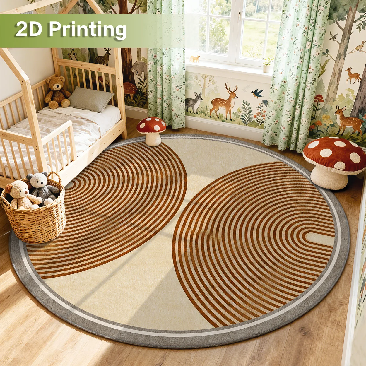 Vintage Abstract Line Graphic Washable Carpet Durable Entrance Rug For Coffee Shop Office Supermarket Store Entryway
