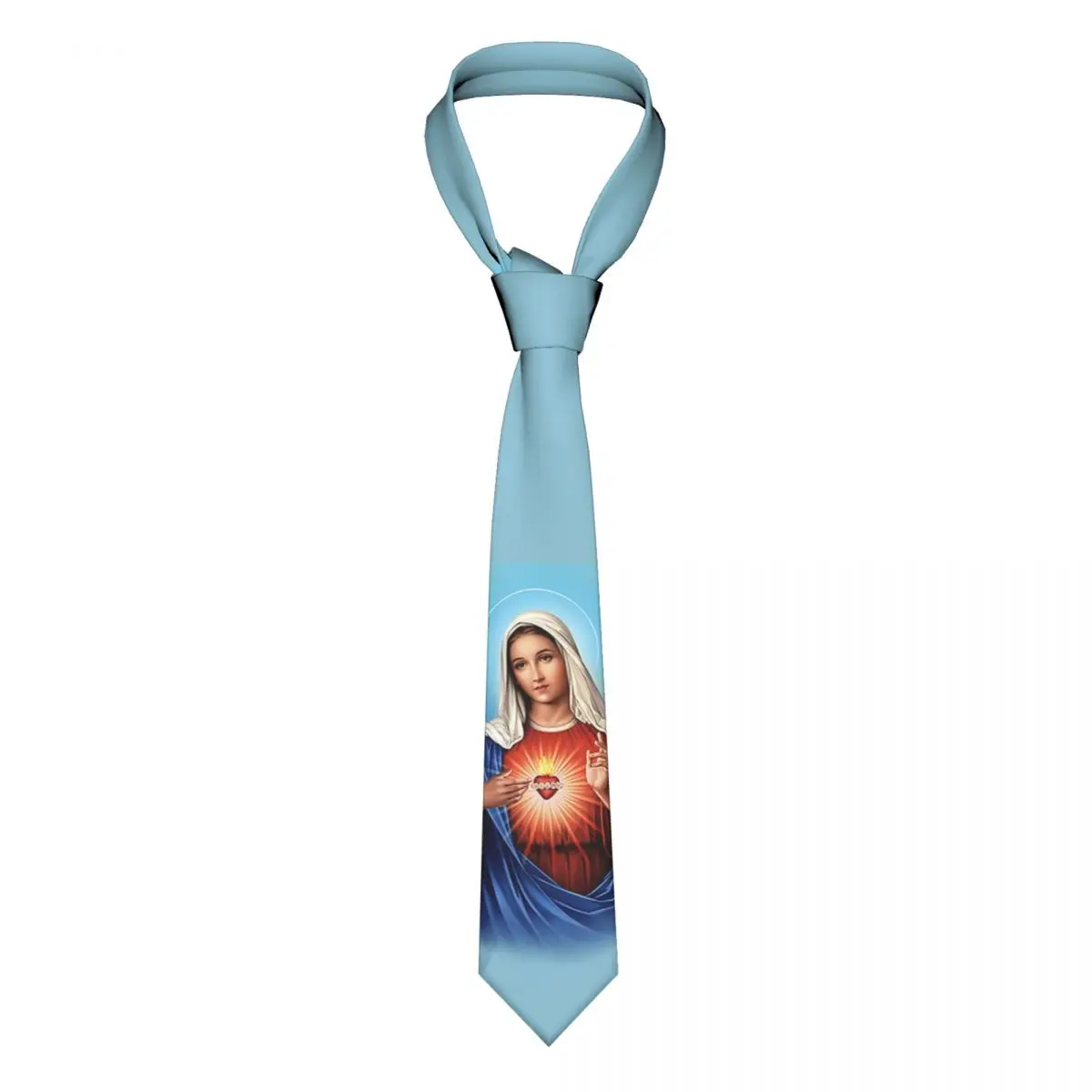 

Holy Heart Of Mary Neckties Men Personalized Silk Christianity Virgin Mary Neck Tie for Business