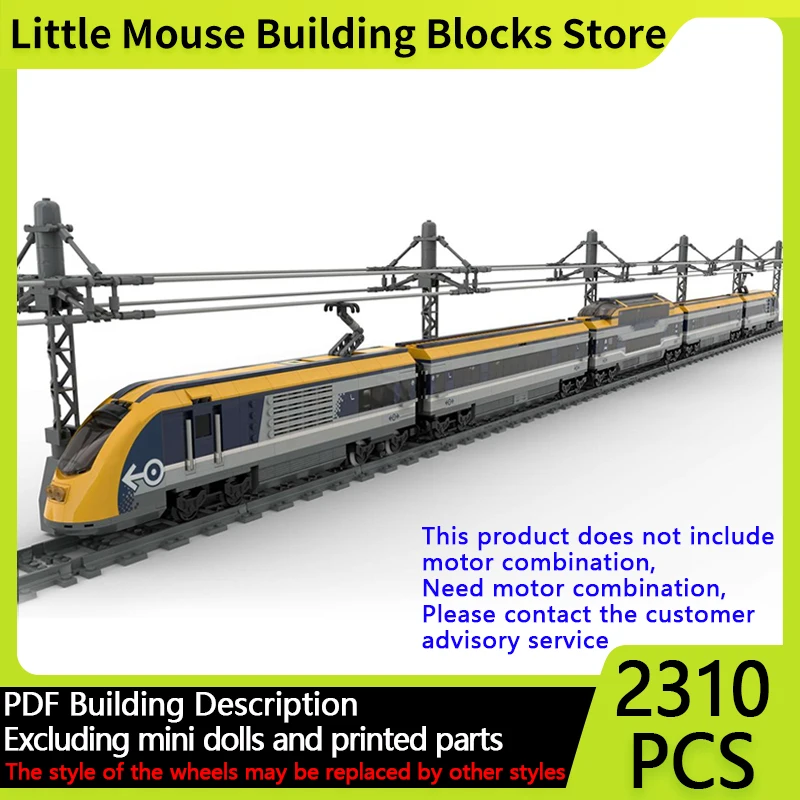 

City Car Model MOC Building Bricks Passenger Train Carriages Modular Technology Gifts Holiday Assemble Children Toys Suit