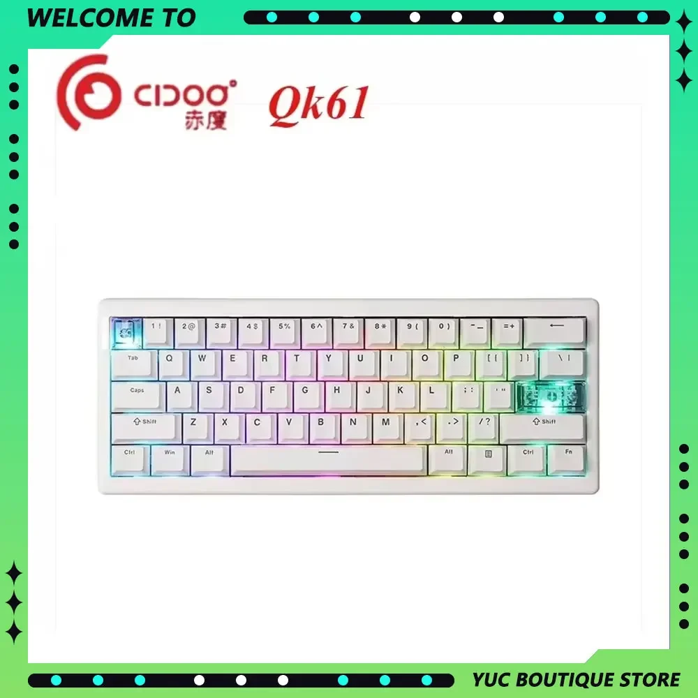 Cidoo Qk61 Wireless Bluetooth Keyboard Tri Mode Hot Swappable Mechanical Keyboard For Office Gamer Customize Gaming Accessories