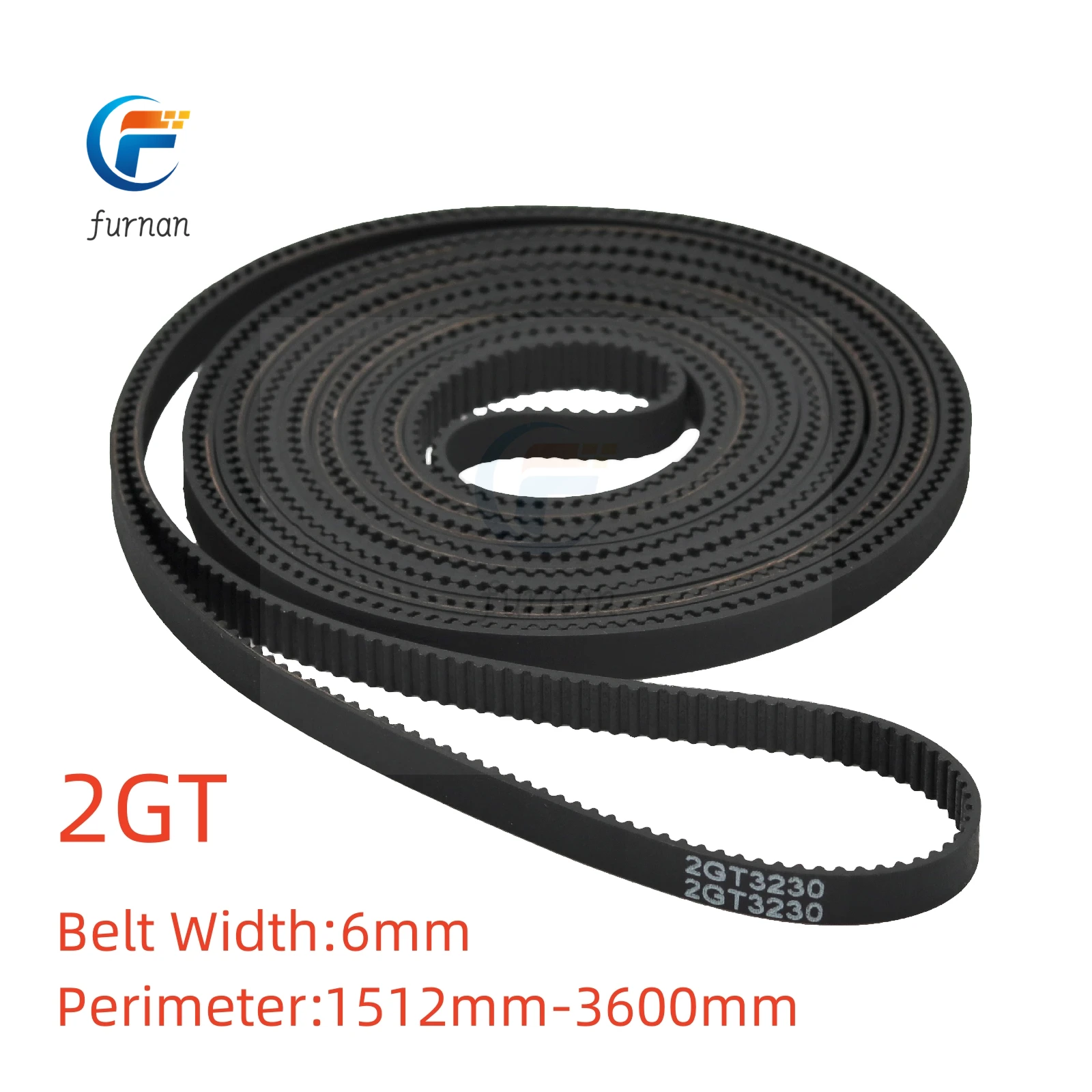 

3D Printer 2GT 6mm Closed Loop Rubber 2GT Timing Belt 1512 1520 1524 1540 2000 2220 2500 3000 3230 3600mm conveyor belt