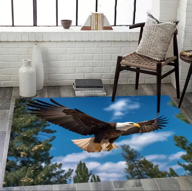 

White Tailed Eagle Flying Animal Carpet Large Area Carpet Living Room Bedroom Soft Carpet Indoor Decoration Floor Mat