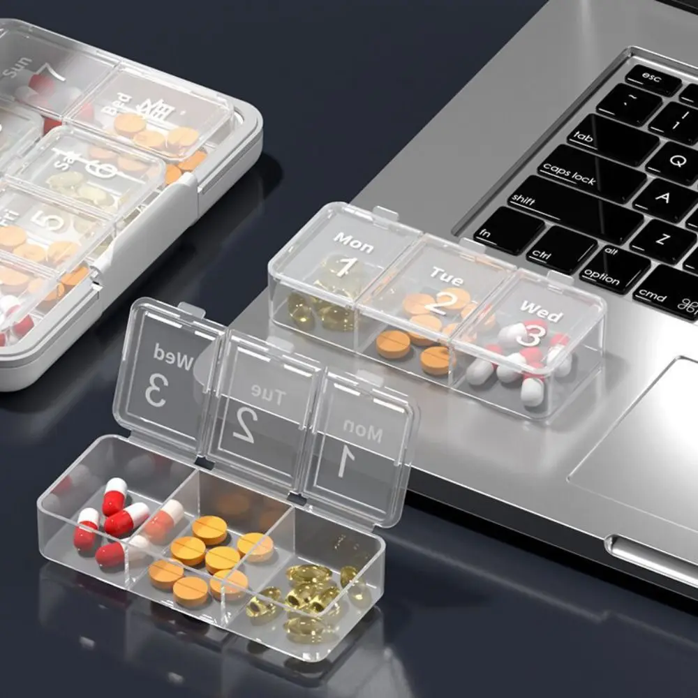 Moisture-Proof 7 Day Pill Case 8 Grids Pill Organizer Medicine Box Storage Case Vitamin Container Vitamin Holder Travel