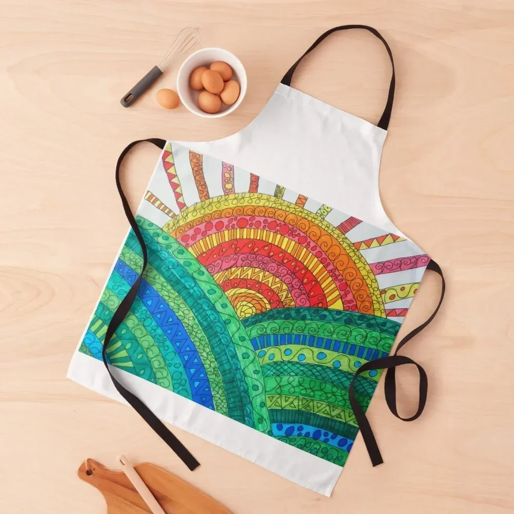 

Sunrise Apron innovative kitchen and home items Kitchen accessories Customizable Woman Household Items Apron