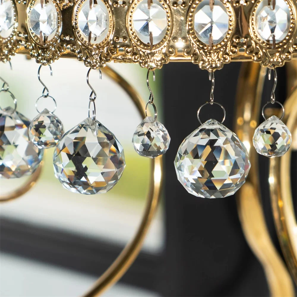 20mm Clear Transparent Glass Faceted Balls Cut-faceted Crystal Chandelier Ball For Home Hotel Lamp Decor