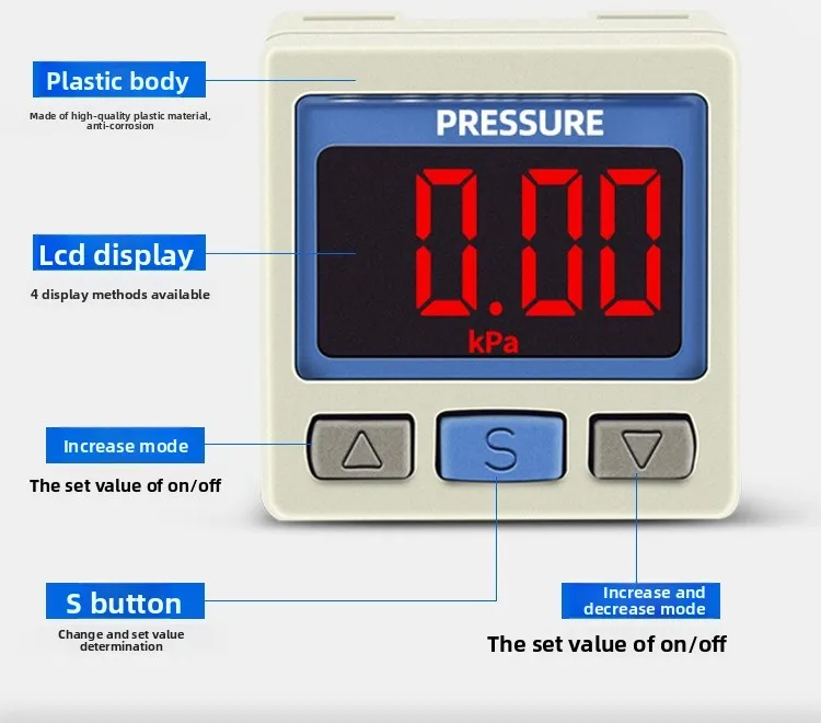 ZSE/ISE30A series digital pressure switch with display, high-precision sensor ISE30A-01-N-L/ZSE30AF-01-A for air compressor