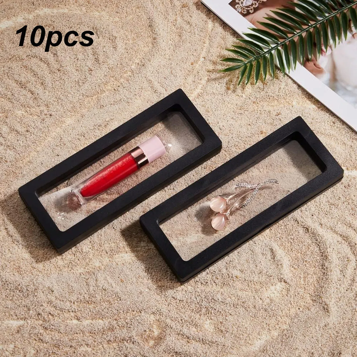 10pcs, Transparent Floating Frame Display Rack, Floating Storage Box, Jewelry Display Box, Necklace, Watch, Bracelet Dust Box