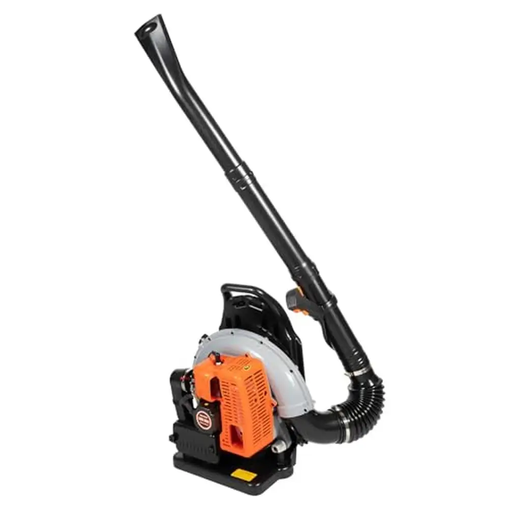 63CC Gas Powered Backpack Leaf Blower Adjustable Speed 6800r/min Air-Cooled Engine Widespread Blowing Safety Guard Easy to Use