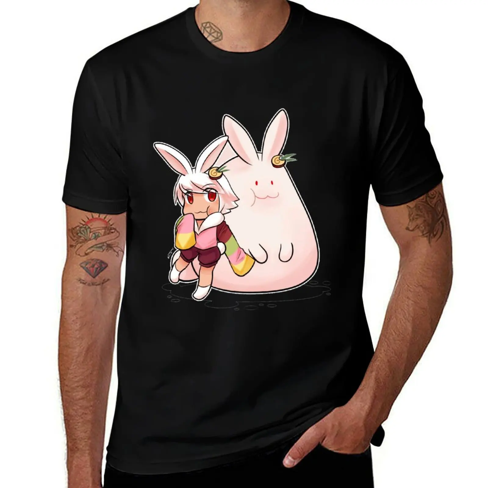 moon rabbit cookie run kingdom almond For strawberry cake Kawaii T-Shirt man t shirts high quality luxury brand T-Shirt