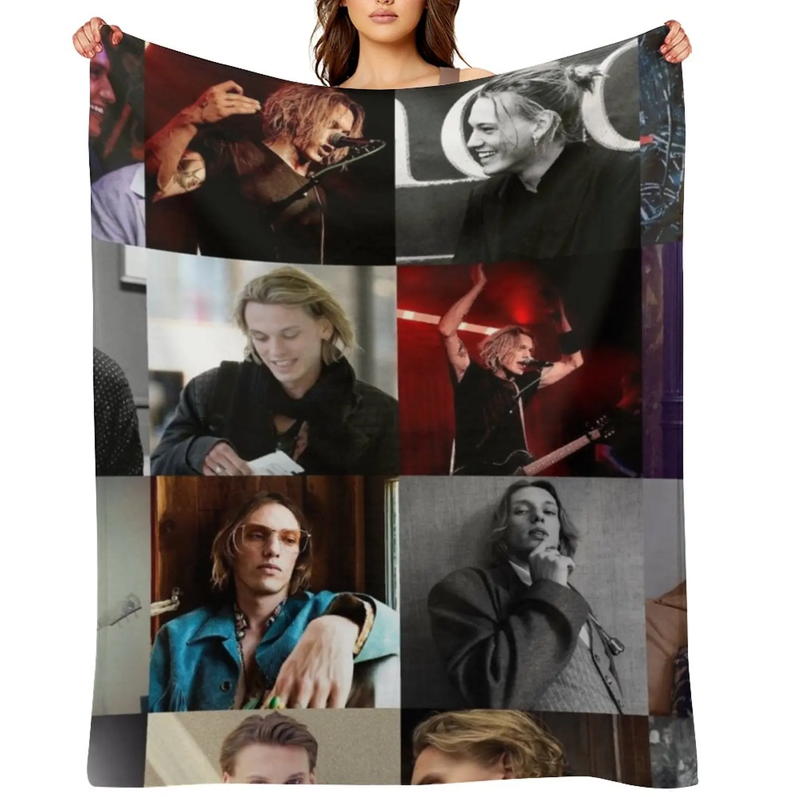 

Jamie Campbell Bower Collage Throw Blanket Comforter Luxury St Hairy Loose Blankets