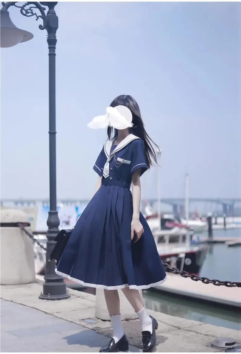 Lolita Japanischer Akademischer Stil Süßes Damenkleid Matrosenkragen Kawaii Vestidos Weibliche Sommer Niedliche Damenkleider Neu 2026 – Detail 3