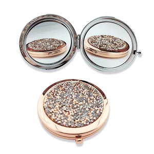 Compact Mirror Travel Exquisite Makeup Tools Round Portable Folding Makeup Mirror Put In Pocket Double-sided Mirror