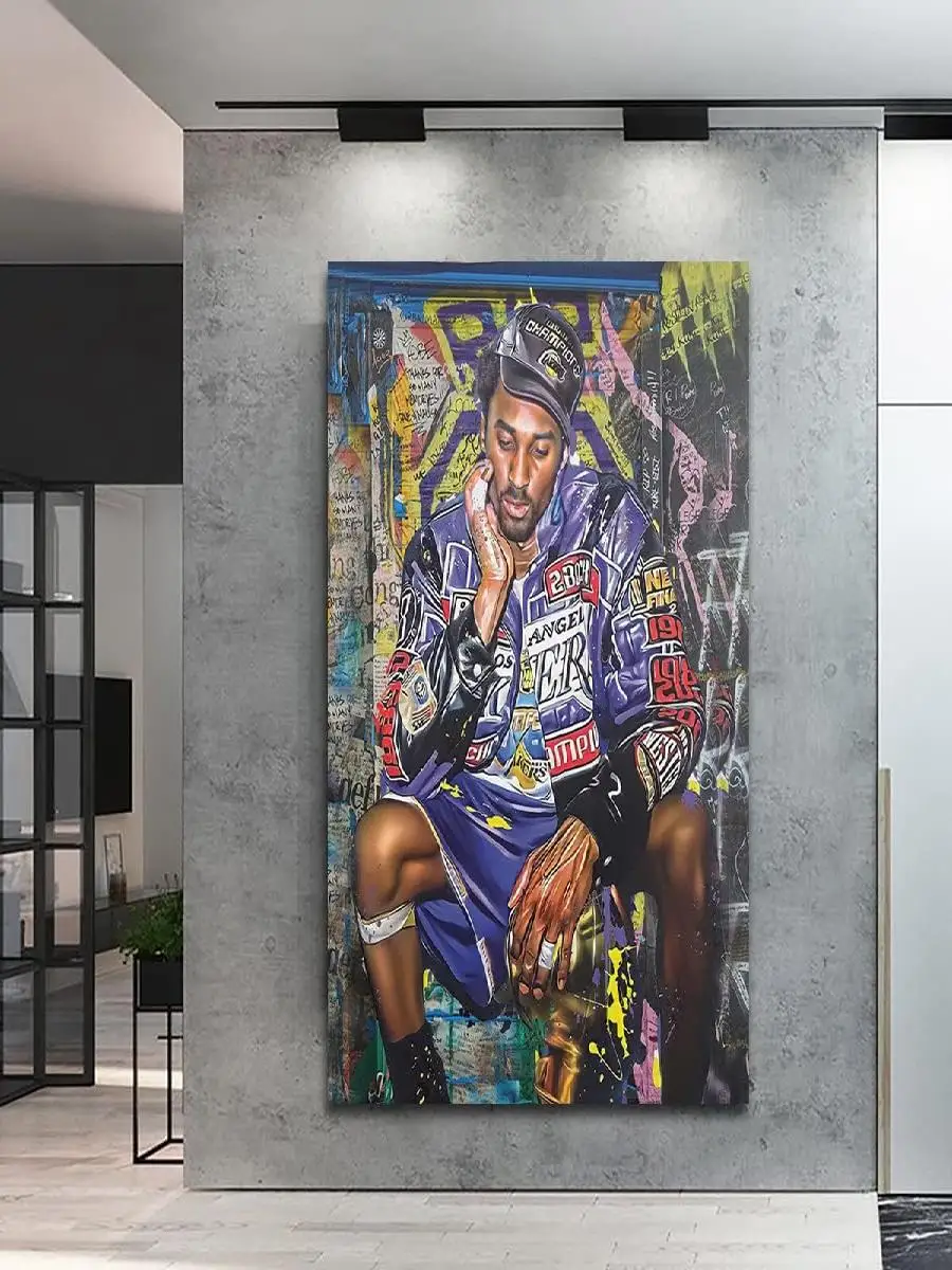 EXPOTE Kobe Bryant Poster Canvas Wall Art Print  Mamba Mentality Inspirational Basketball Player Sports Motivational Artwork for