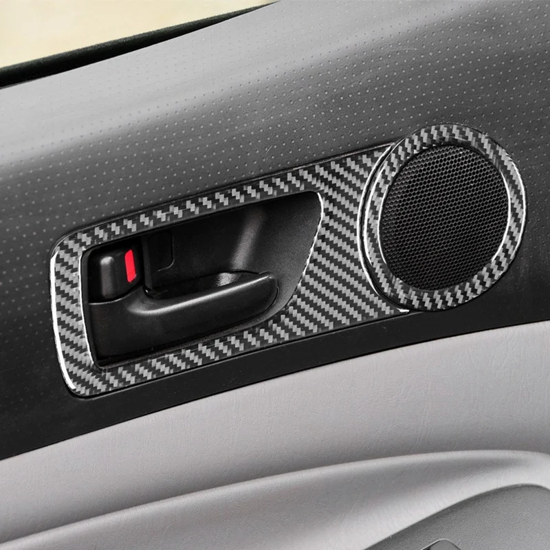 For Toyota Tacoma 2011-2015 Soft Carbon Fiber Car Front Door Handle Speaker Cover Trim Interior Replacement