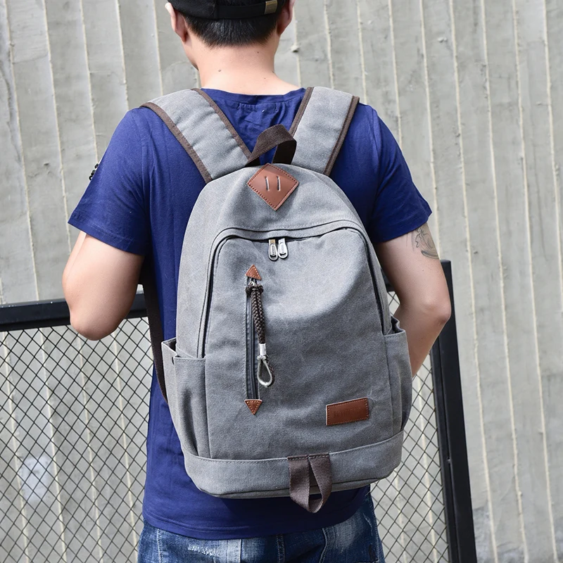 New Fashion Men Canvas Backpacks Large School Bags For Teenagers Boys Girls Travel Laptop Backbag Mochila Rucksack High Quality