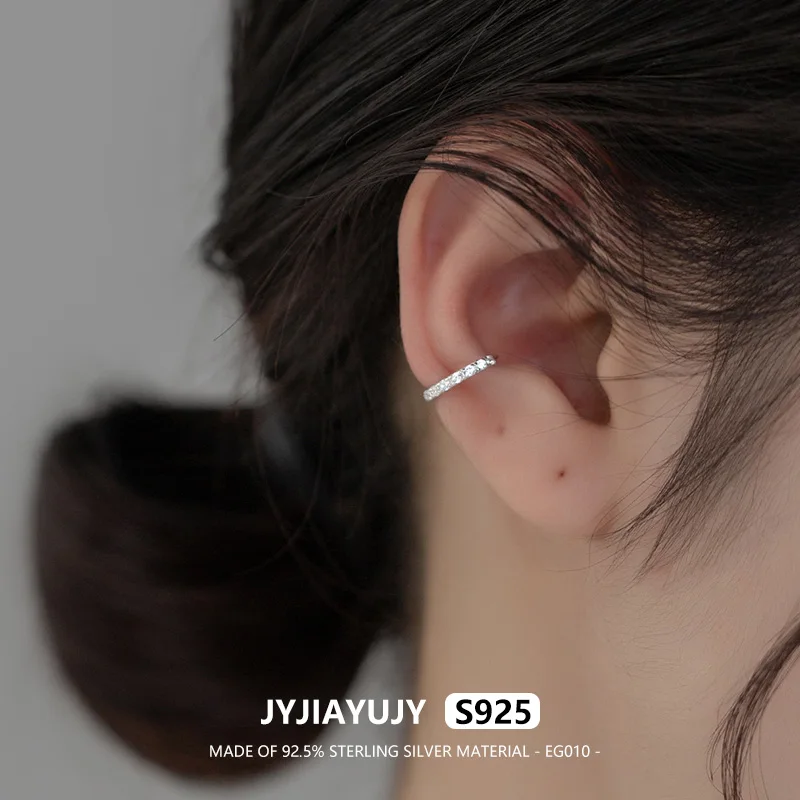 

JYJIAYUJY 100% Whole Sterling Silver S925 Ear Clip-Ons Earrings In Stock Hoop Zircon Design Fashion Jewelry Gift Daily EG010