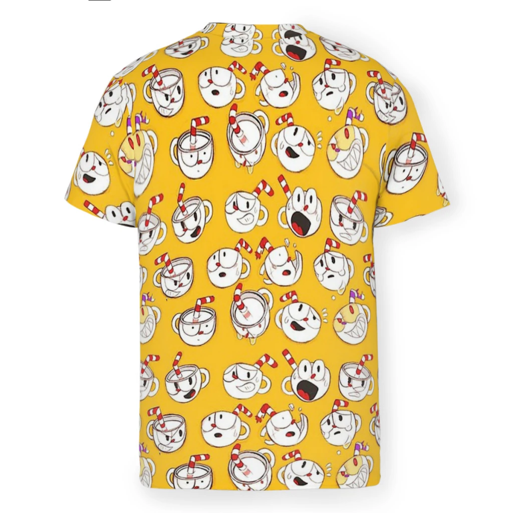 Cuphead Cup Head Game Pattern Style Polyester TShirt  Top Quality Hip Hop Thin T Shirt Short Sleeve