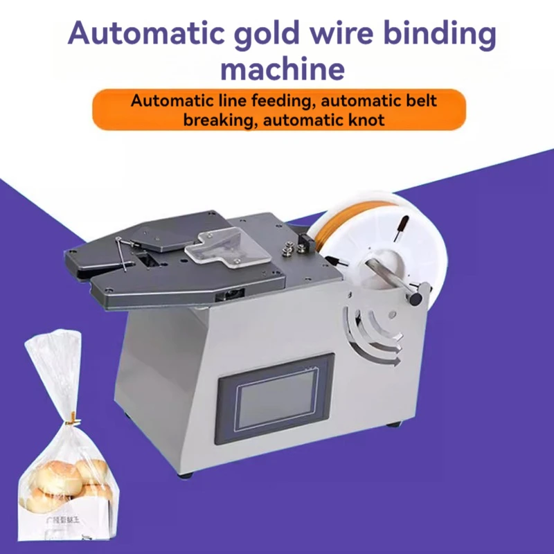 

Gold wire tying machine LCD screen Plastic bag strapping machine Food packaging Sealing machine