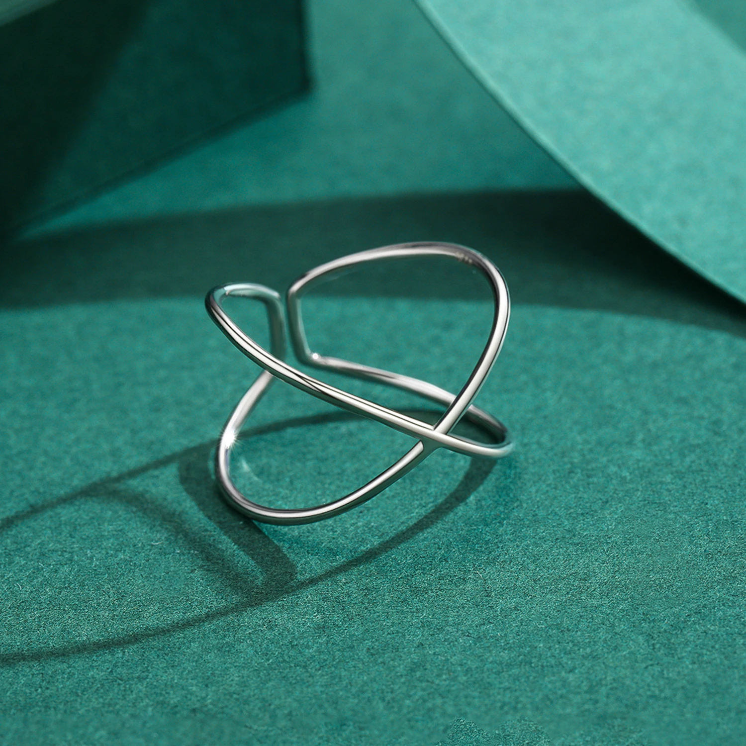 Modian Simple Double Layer Line Ring for Women Fashion 925 Sterling Silver Glossy Geometric Free Size Ring Fine Jewelry Bijoux
