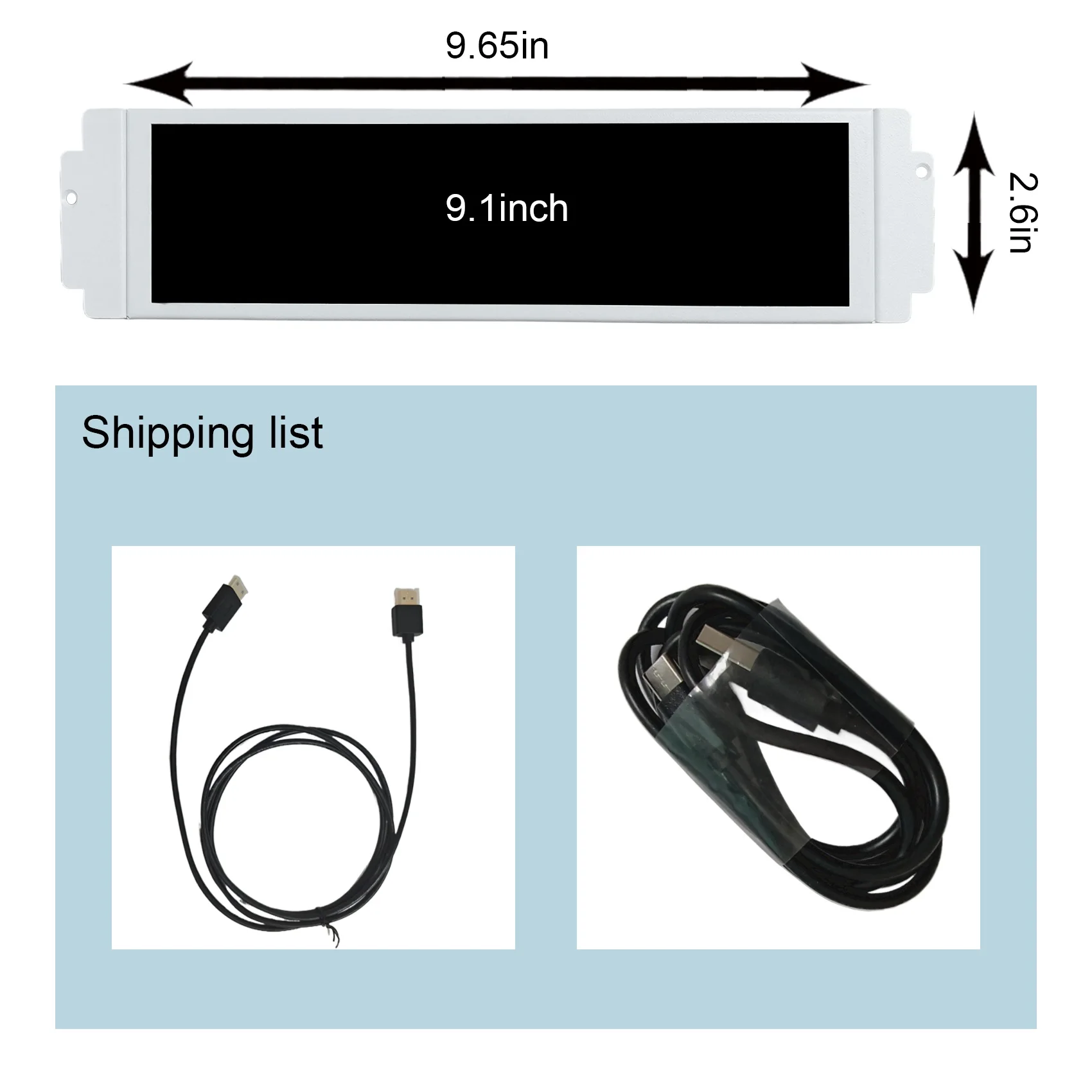9.1inch 1920462 Bar LCD Secondary LCD Monitor CPU GPU For D32 And Pro