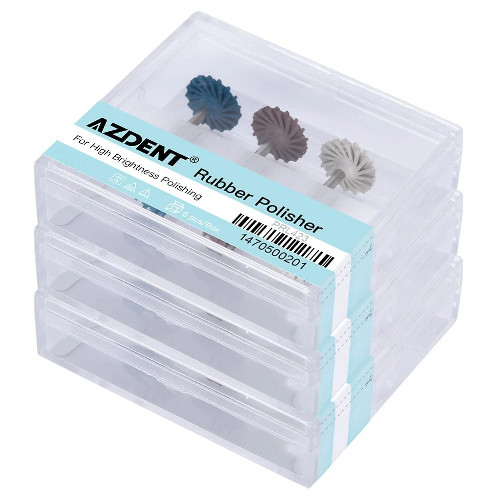 AZDENT 3 cajas = 18 unids/pack Kit de disco de pulido de resina compuesta Dental cepillo flexible en espiral fresas sistema de diamante disco RA