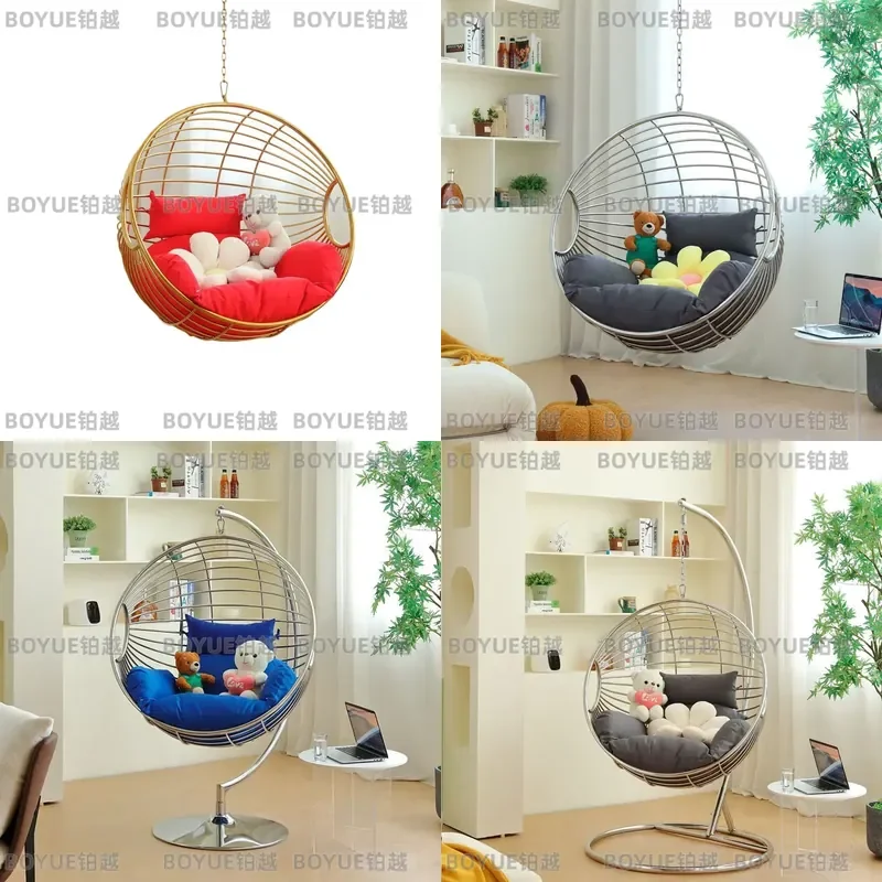 Cozy Hanging Basket Chair for Indoor Outdoor Use Swing Cradle Seat for Balcony Patio Bedroom Relaxing Hammock Style Furniture