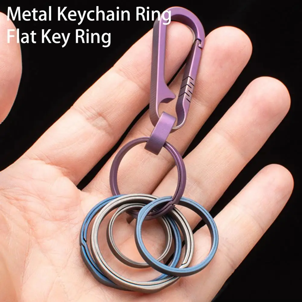 

Key Ring Round Flat Line Split Rings High Hardness Double-layer Integrated Molding Heavy Duty Round Keyring Camping Supplies