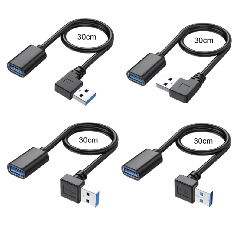 90 Degree USB 3.0 Extension Cable  Vertical Up and Down Angle, Horizontal Left and Right Angle USB Male to Female